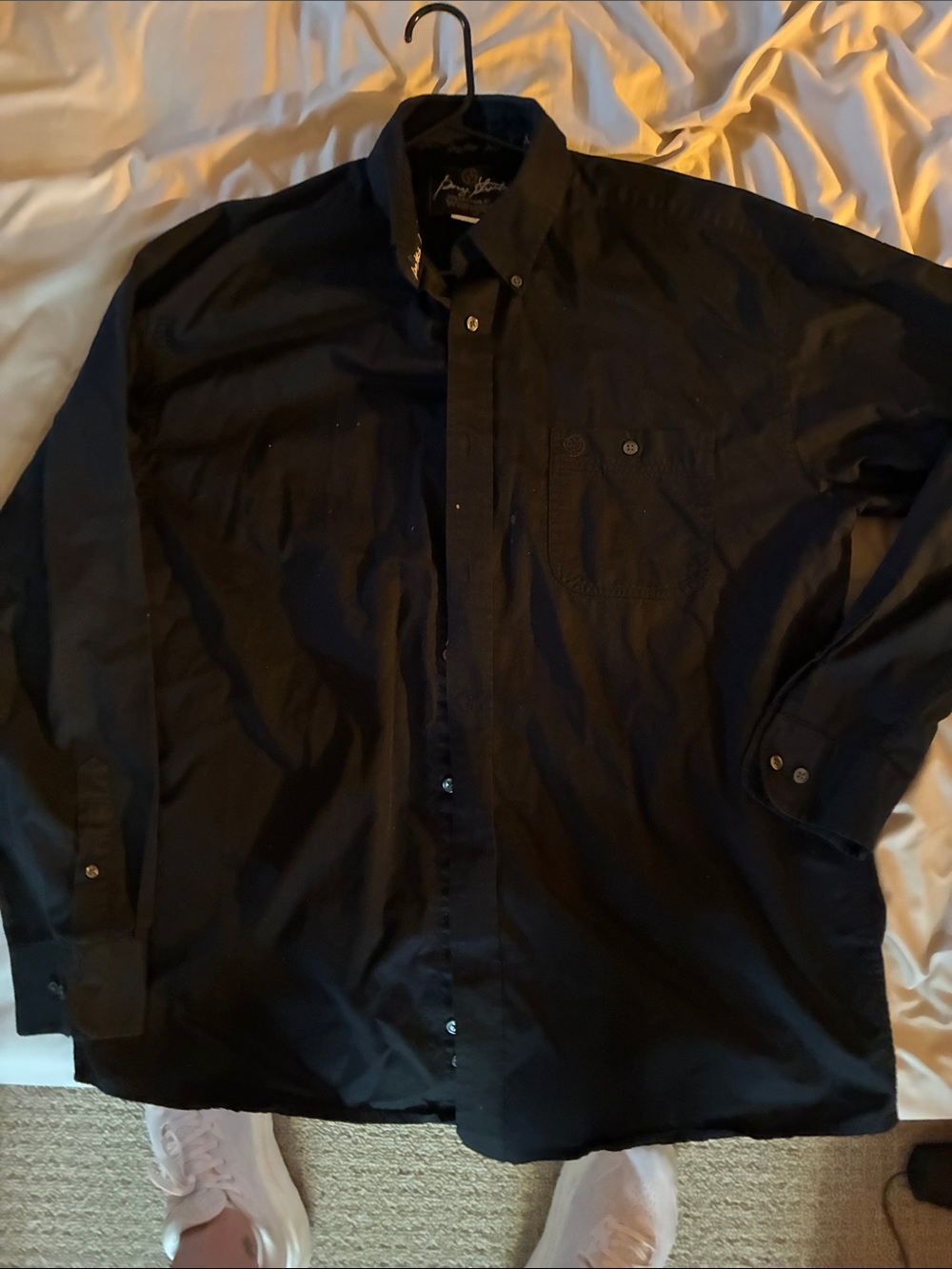 Wrangler Black Shirt with Gold Logo Detail